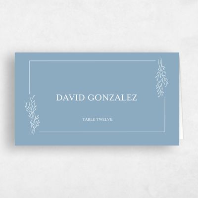 Blue Wedding Place Card - Merrion
