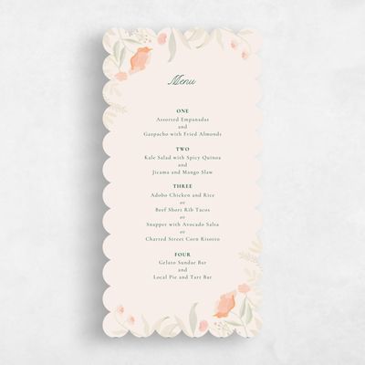 Beige Scalloped Wedding Menu - Blysse
