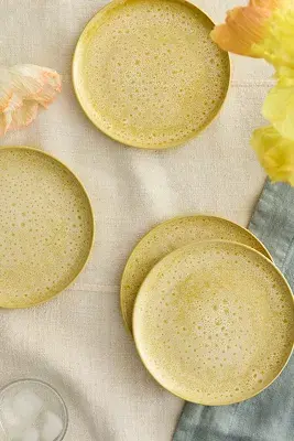Reactive Glaze Stoneware Side Plates, Set of 4