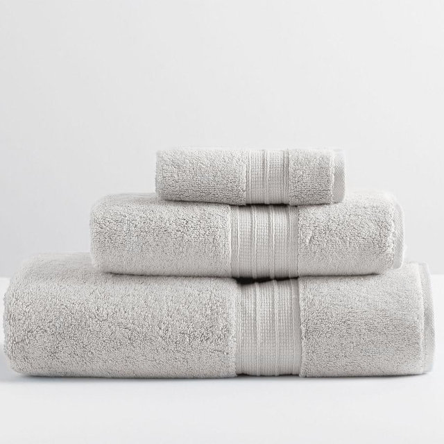 Hydrocotton Organic Bath, Hand, & Washcloth Towels, Set of 3, Gray Mist