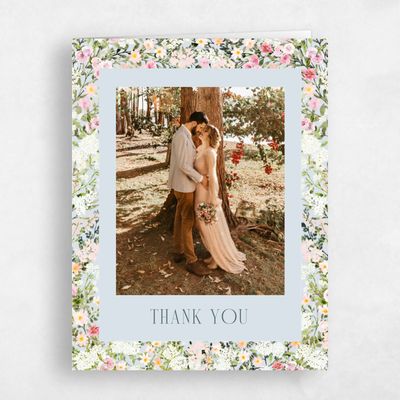 Blue Whisper Wedding Thank You - Garden Gate Photo