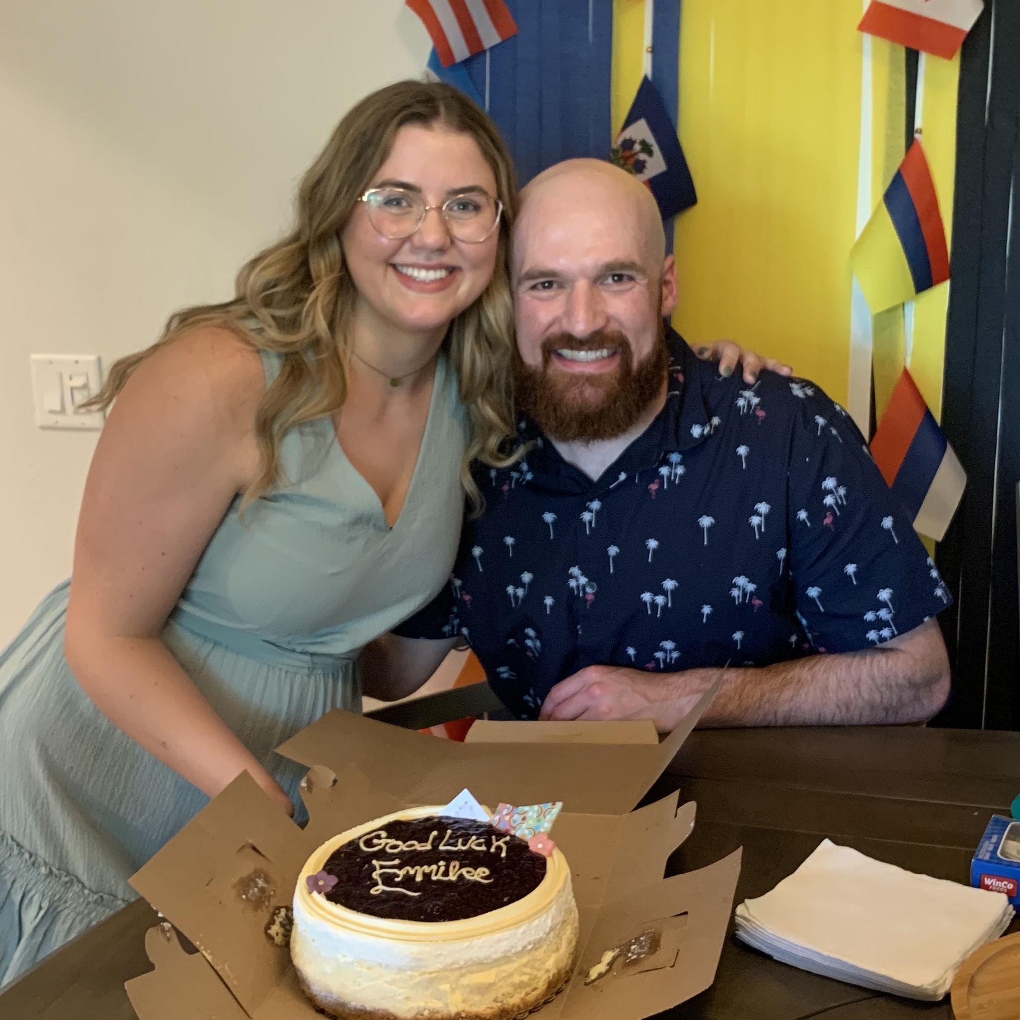 Rick planned this sweet going away party before he sent me of to Louisiana for medical school! We did long distance for a year before he met me out here! (pictured is my favorite cheesecake)