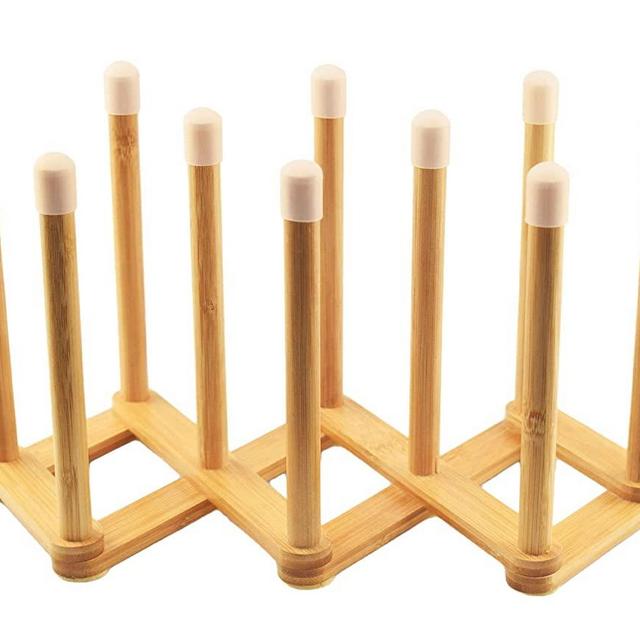 Cyauatt Bamboo Retractable Bottle Drying Rack Cup Dish Drying Rack ,Sports Water Bottle and Mug Drainer Stand, Plastic Bag Dryer Rack and Multifunctional Drying Rack for Kitchen Countertop