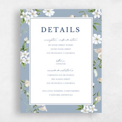 Blue Summer Wedding Enclosure - Foxglove