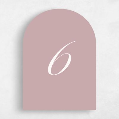 Grayed Mauve, Pink Wedding Table Number - Jade