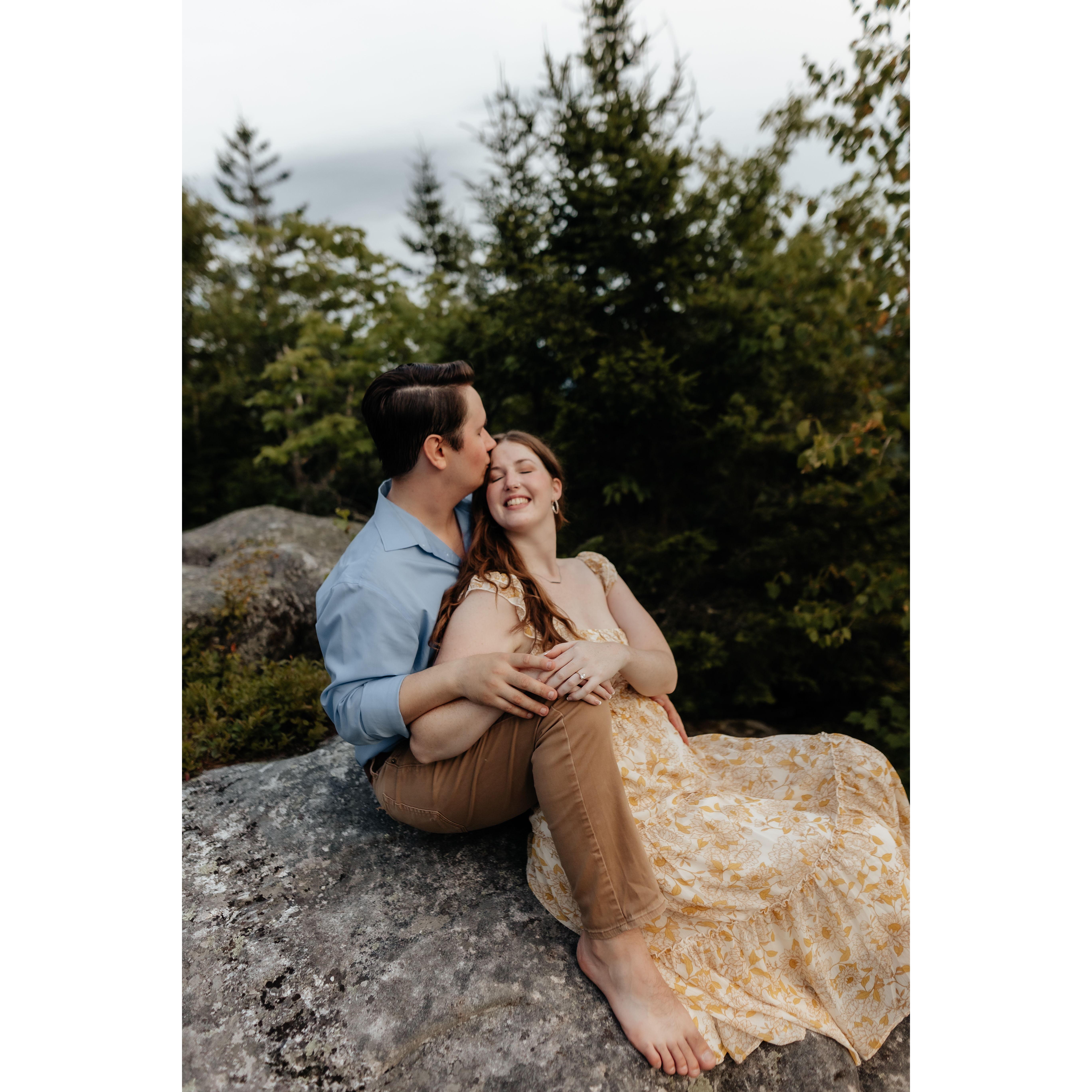 Professional engagement photos done by our photographer on top of Owls Head! :)