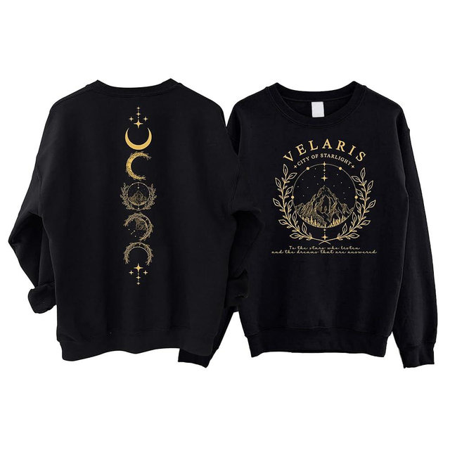 Velaris City of Starlight Sweatshirt - The Night Court Sweatshirt, ACOTAR Sweater, Velaris 2 Sided Sweatshirt