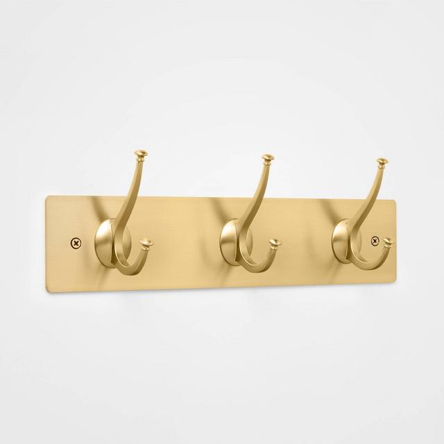 New Traditional 3 Hooks Rail Gold - Threshold™