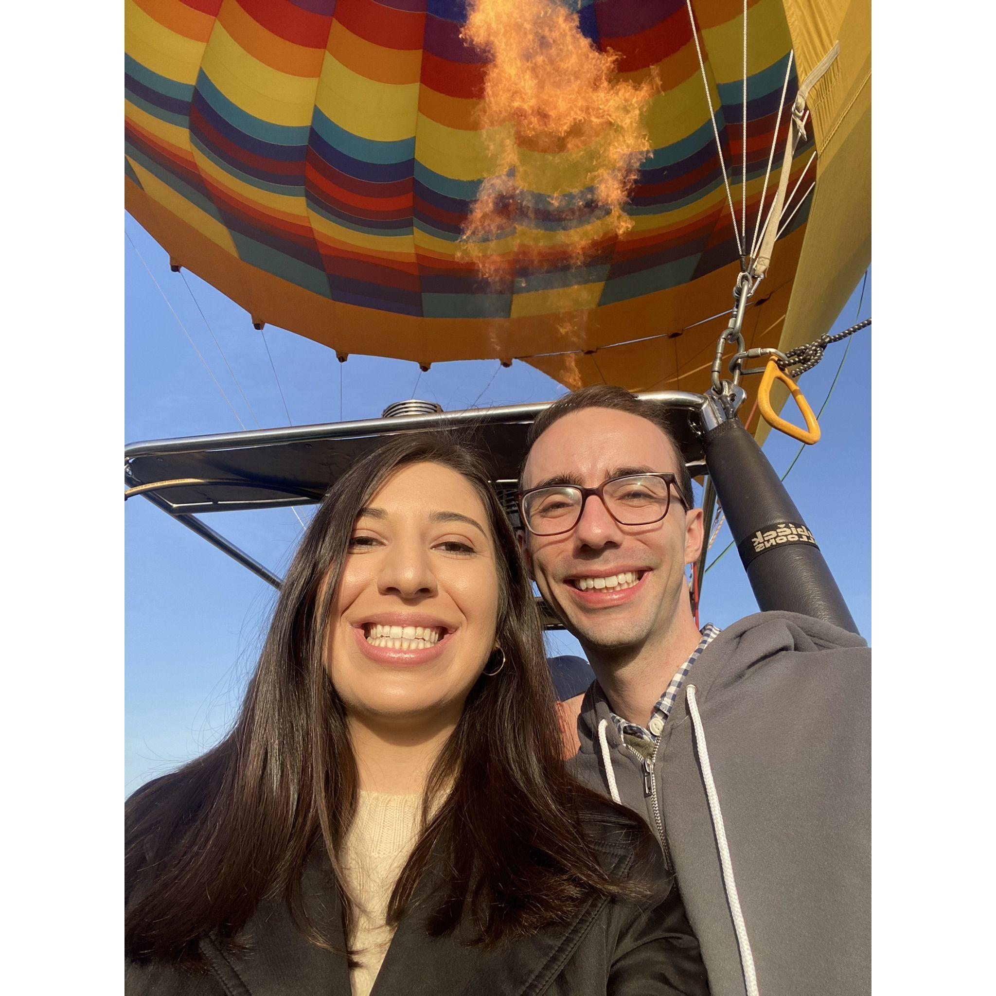 Hot air balloon ride over Napa Valley