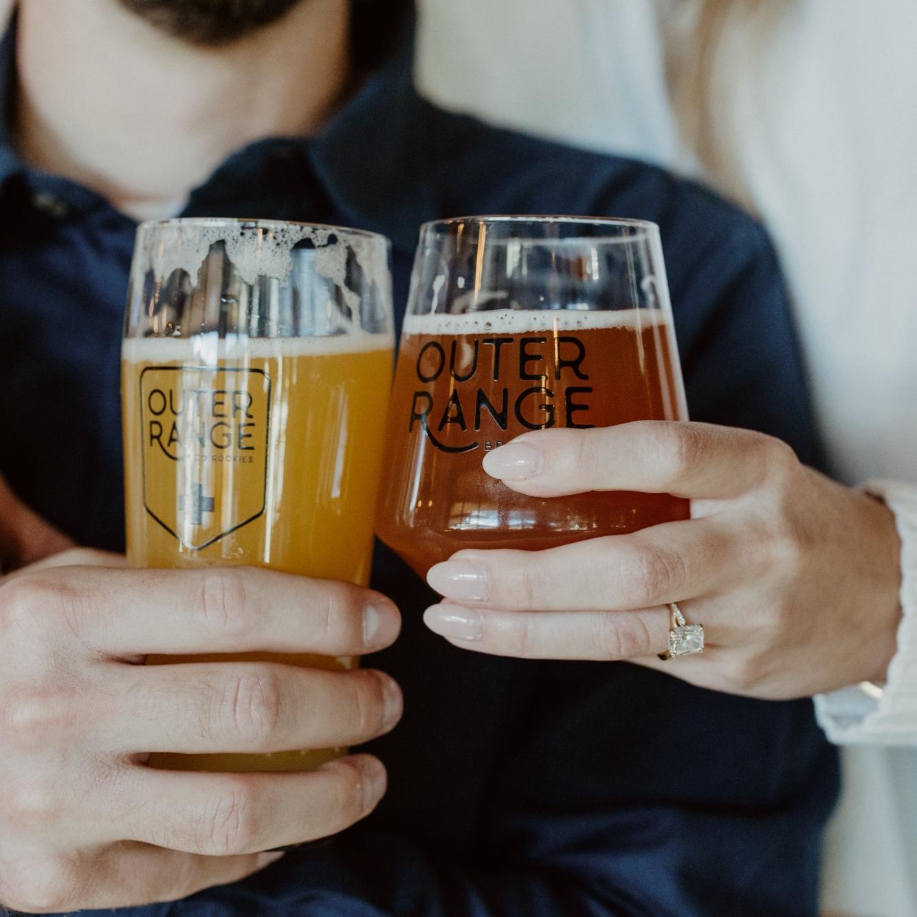 Our go to beers - Ben with a Hazy IPA and Kara with a fruity sour.