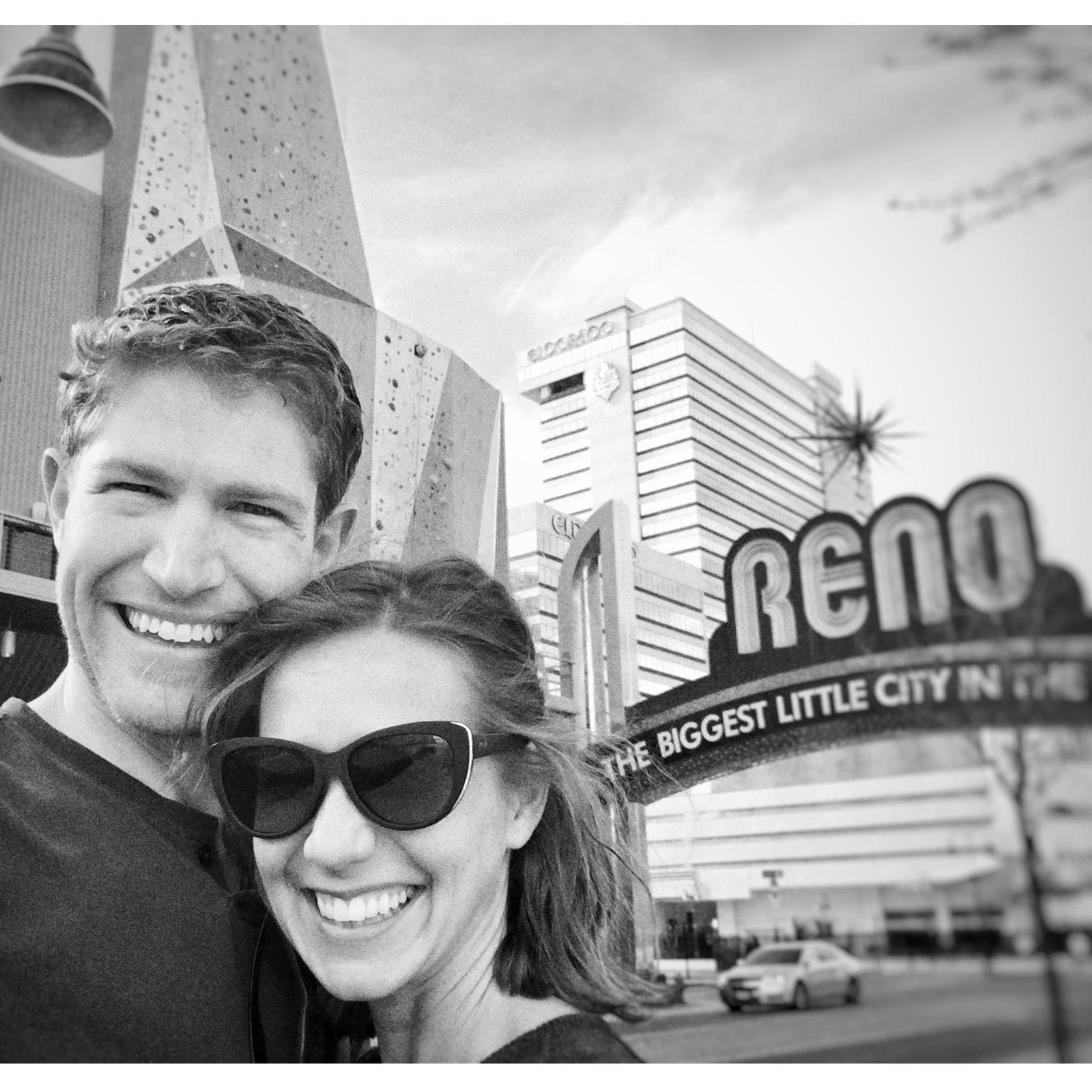 Regan's first time visiting Reno, March 2019. Biggest Little City - that's for sure.