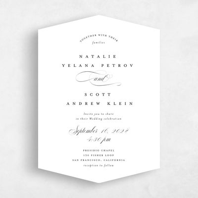White Diamond Wedding Invitation - Marvis Classic