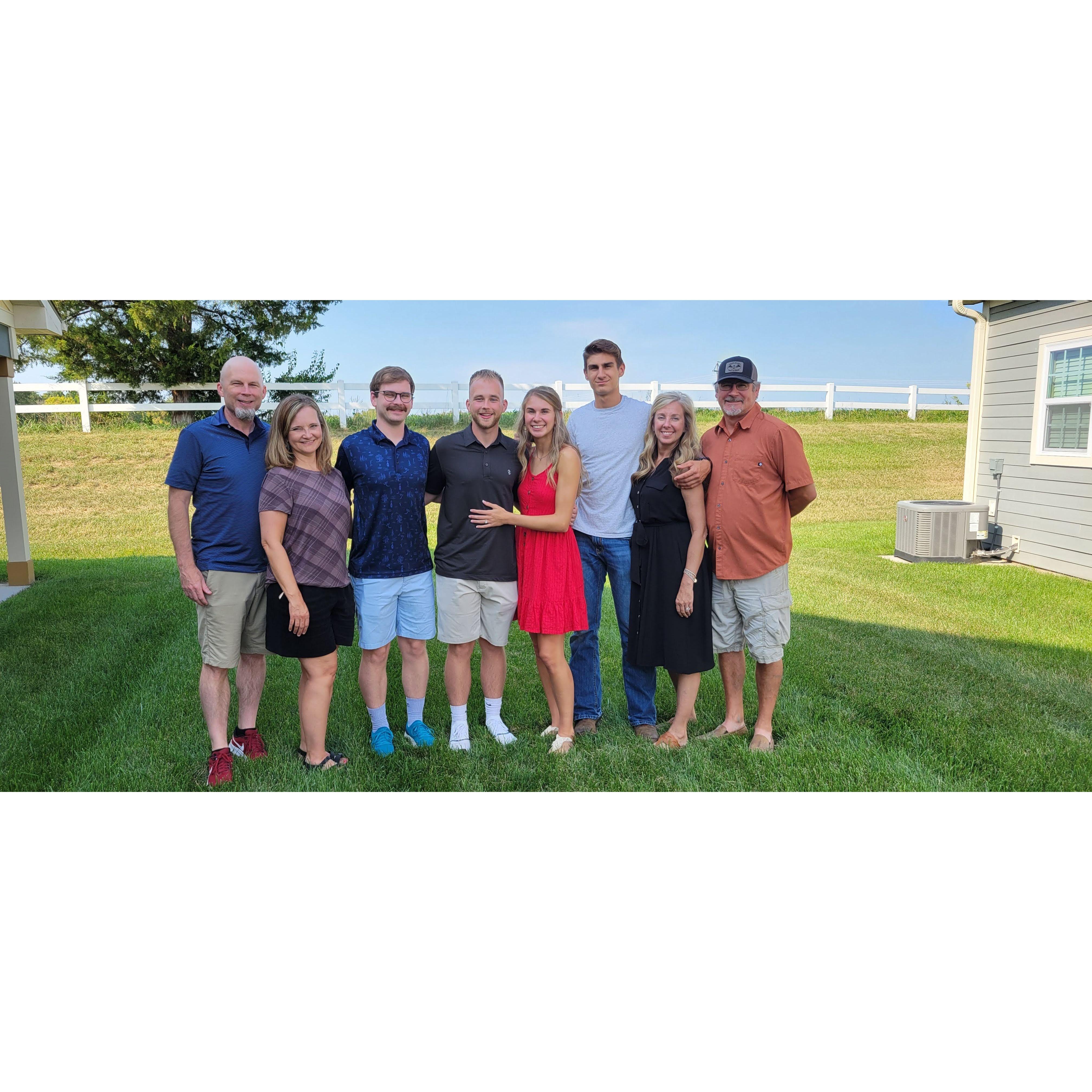 Our families at our surprise engagement party!