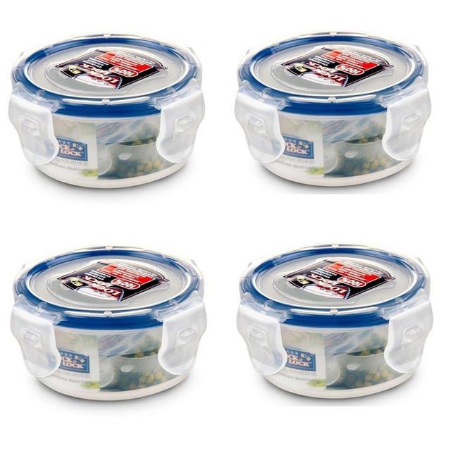 Lock & Lock, No BPA, Water Tight, Food Storage Container, 3-oz, Pack of 4, HPL931