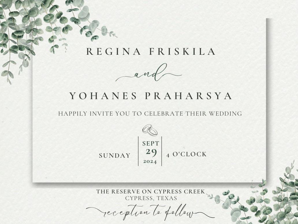 The Wedding Website of Yohanes Praharsya and Regina Friskila
