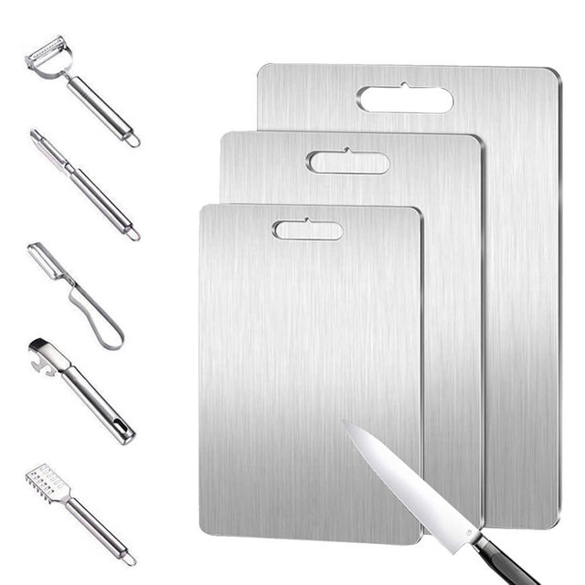 Cutting Board,100% Pure 304 Stainless Steel Cutting Board, 2024 Best 304 Stainless Steel Cutting Boards for Kitchen, Dishwasher Safe Ideal, Perfect for Various Cooking Tasks.