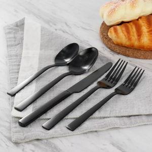 Gibson Elite Earlston 20 Piece Stainless Steel Flatware Set in Black