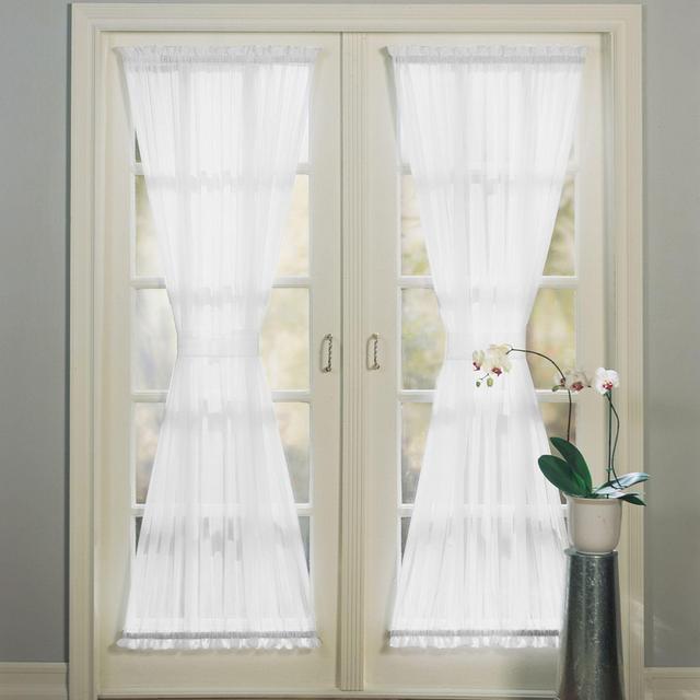 No. 918® Emily Sheer Voile 40-Inch Rod Pocket Door Window Curtain Panel in White