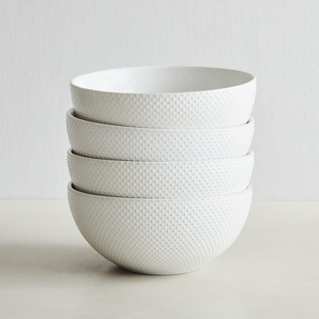 Textured Dinnerware Collection, Meal Bowl, Dots, Set of 8, BOM