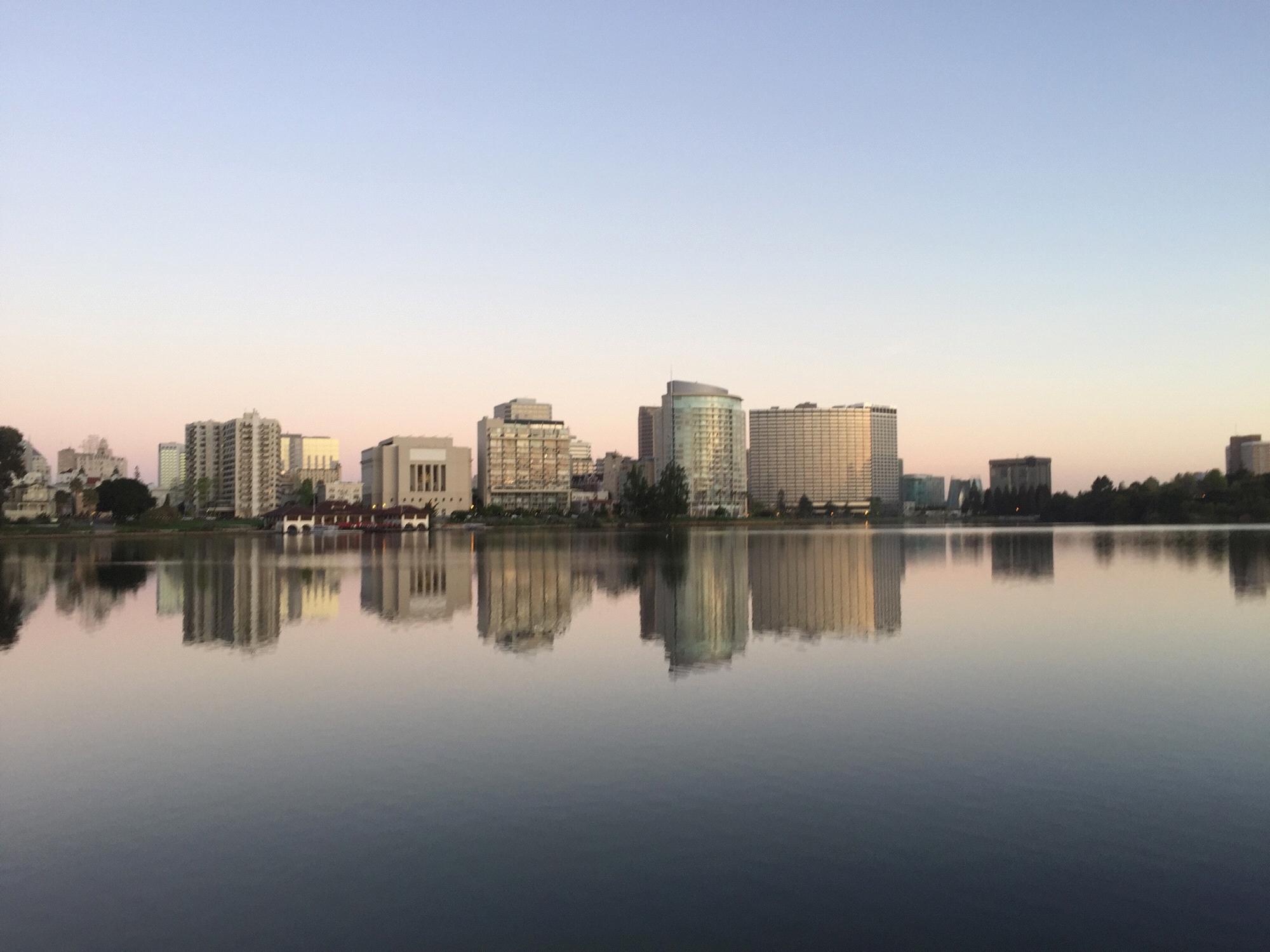 Morning view near our first apartment together in Lake Merritt (Oakland, CA).
