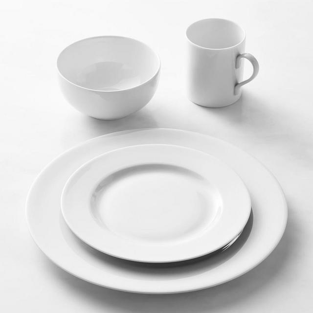 Apilco Tuileries Porcelain 16-Piece Dinnerware Set with Cereal Bowl