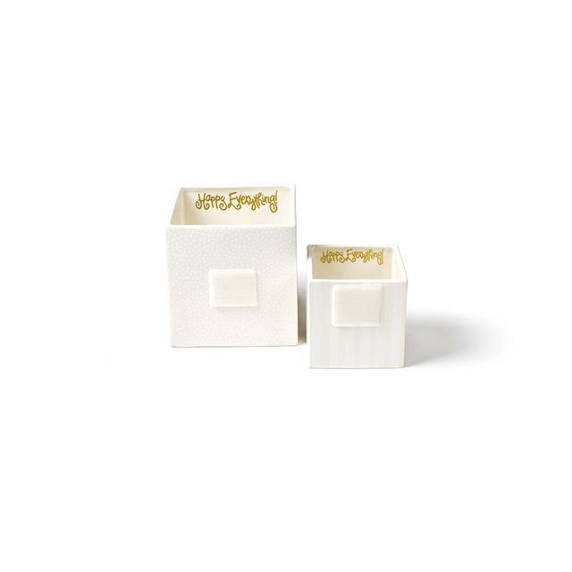White Stripe Small Mini Nesting Cube