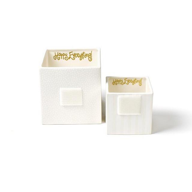 White Stripe Small Mini Nesting Cube