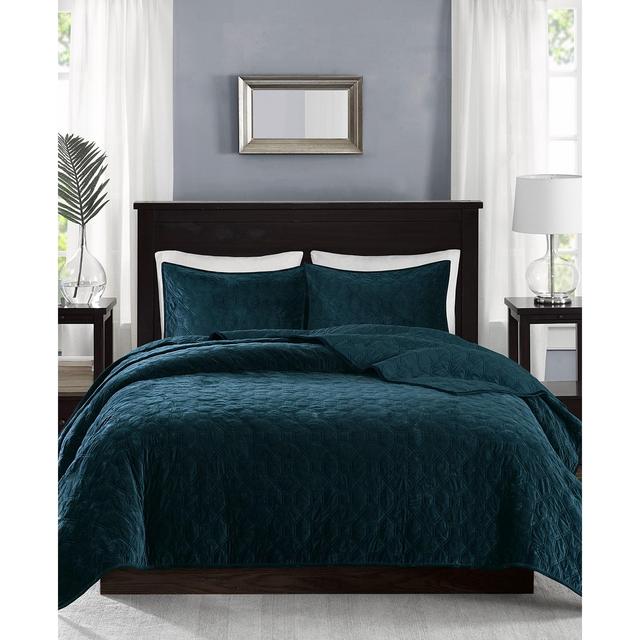 Madison Park Harper Velvet 3-Piece King/Cal King Quilted Coverlet Set