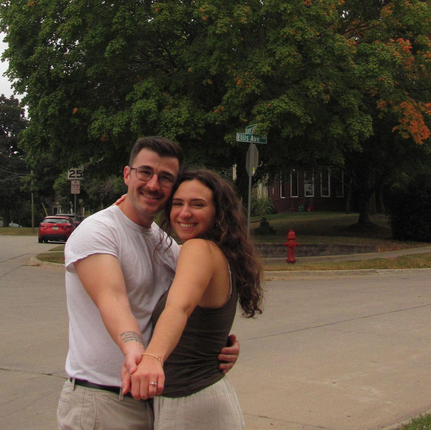 The street corner where we met in January 2020 (fun fact: we lived down the street from each other on Ellis Ave for 2 years!)