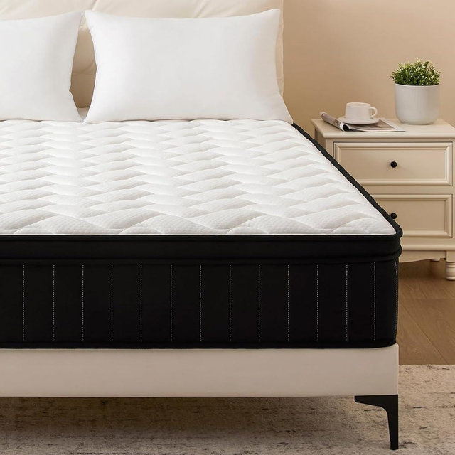 Moccona King 14 Inch Hybrid Mattress with Memory Foam - Mattress in a Box with Individual Pocket Spring - Medium Firm Mattress Sleep Support Pressure Relief CertiPUR-US Certified