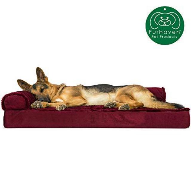 Furhaven Pet Dog Bed | Orthopedic Chaise Lounge Sofa-Style Living Room Corner Couch Pet Bed w/ Removable Cover for Dogs & Cats - Available in Multiple Colors & Styles