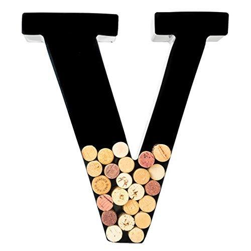 Wine Cork Holder - Metal Monogram Letter (V)