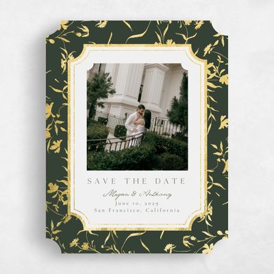 Green Ticket Wedding Save the Date - Vasara Photo Foil