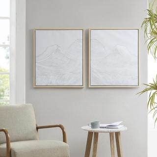 Desert Serenity Hand Embellished Wall Art Canvas, Set of 2