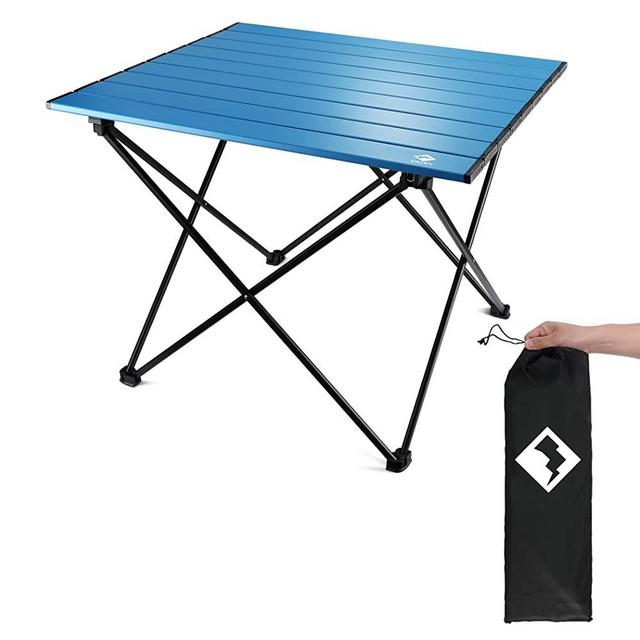 VILLEY Portable Camping Side Table, Ultralight Aluminum Folding Beach Table with Carry Bag for Outdoor Cooking, Picnic, Camp, Boat, Travel