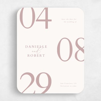 Pink Rounded Wedding Save the Date - Damon Portrait