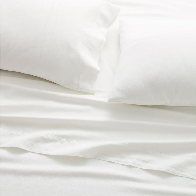 White Hemstitched Linen; Flat Sheets