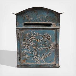 Bungalow Lane Embossed Tin "Mail" Box