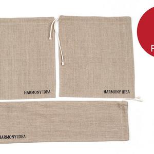 Linen Bread Bags for Homemade Bread. Set of 3-2 Bread bags 15x12.5 and 1 Baguette bag 24x6. 100% Natural Linen storage bakery bread bags.