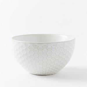 Textured Bowls (Set of 4) - White (Honeycomb)