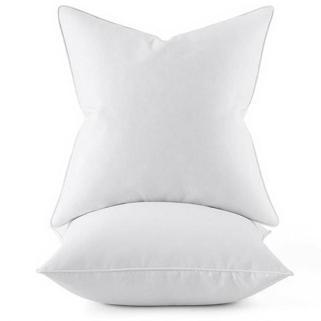 MIULEE 18x18 Pillow Inserts, Pack of 2 Down Feather Premium Throw Pillows with Cotton Fabric for Bed Couch Living Room Sofa