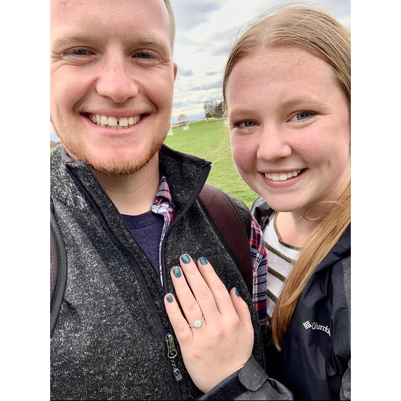 A few moments after Jacob proposed on Mackinac Island.