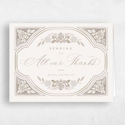 Rich Taupe, Beige Wedding Thank You - Reed Landscape