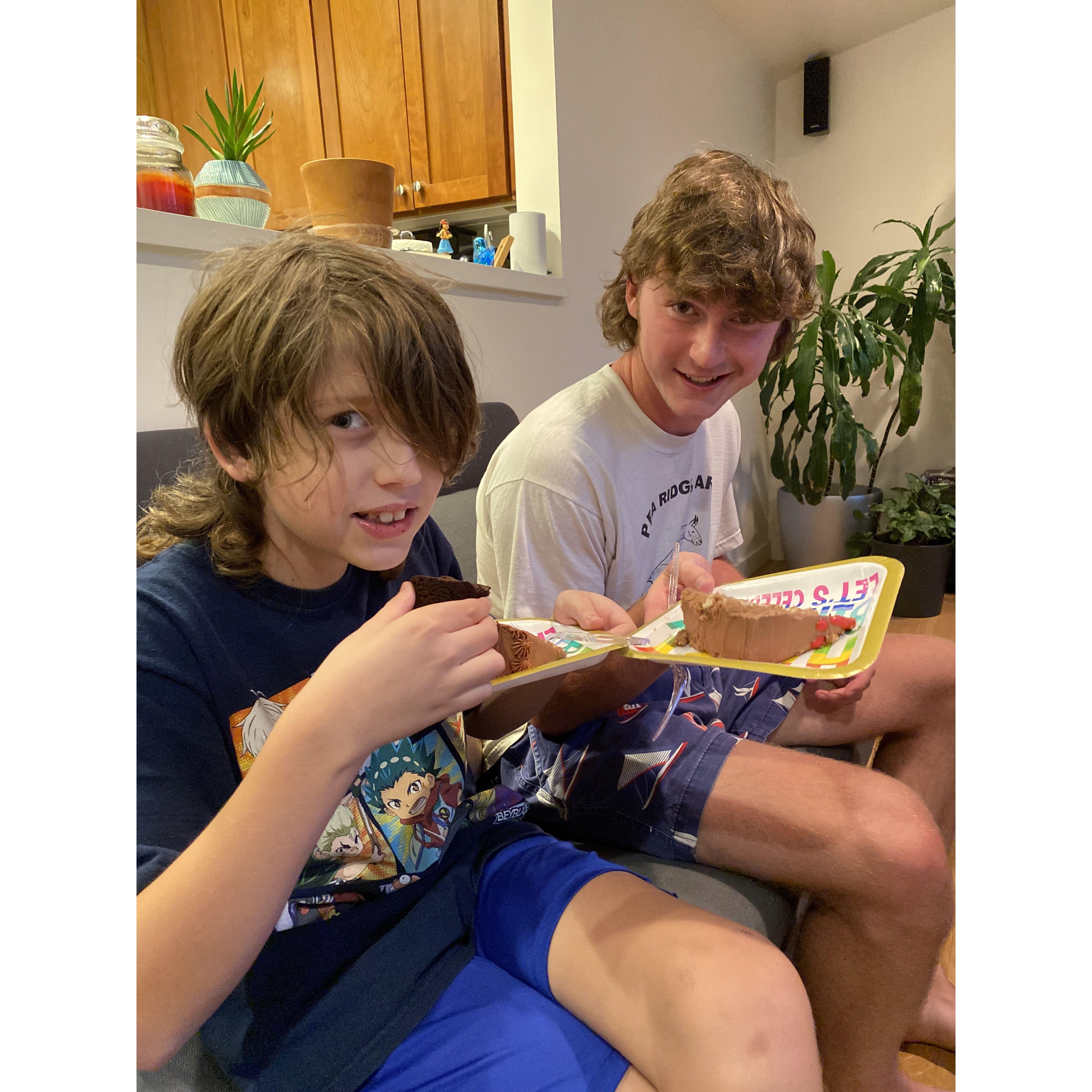 Special thanks to cousin Jackson who shared his 20th birthday party with Micah for his belated 10th birthday!