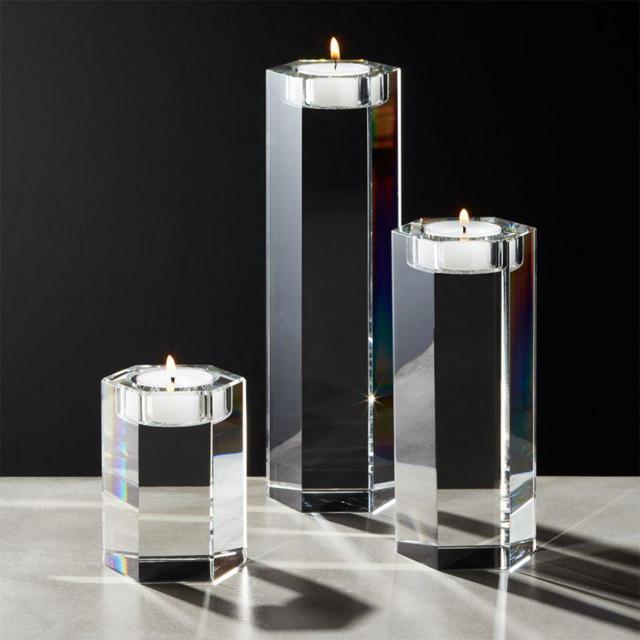Hex Crystal Tea Light Candle Holders