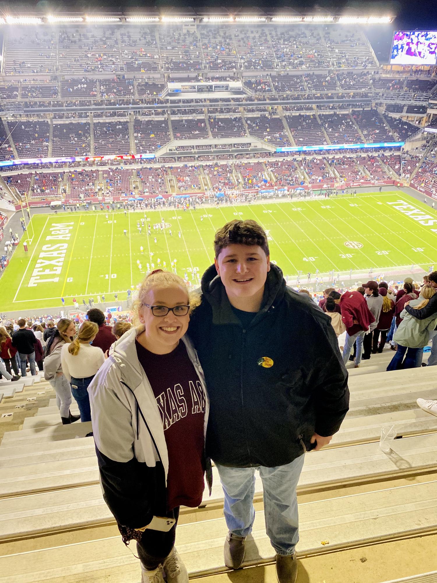 (Finally) Our first and last Aggie football game together.