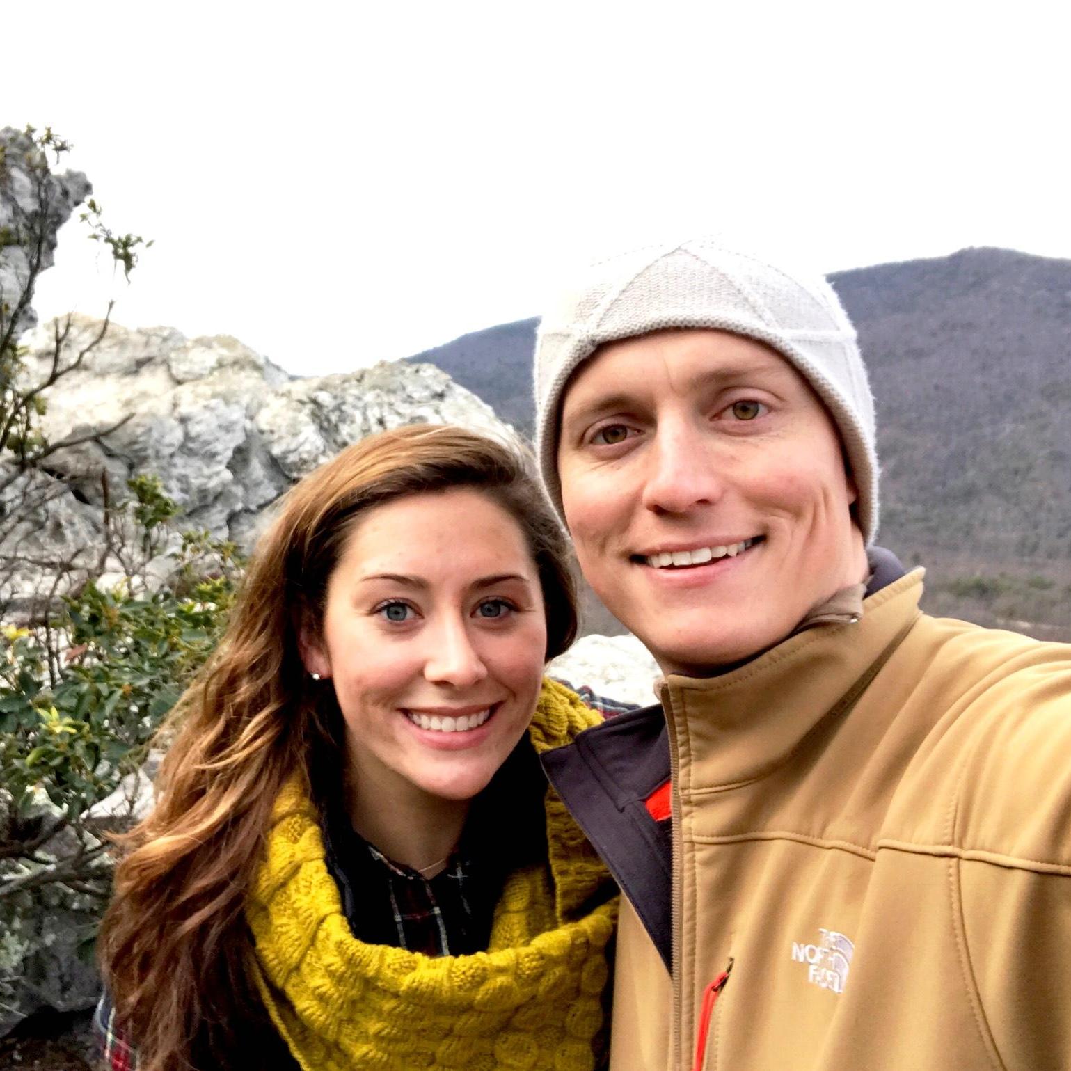 One of the first of many hikes together in North Carolina. (Winter 2016)
