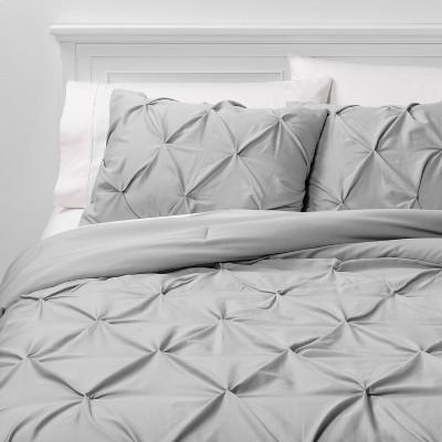 Full/Queen Pinch Pleat Comforter & Sham Set Light Gray - Threshold™