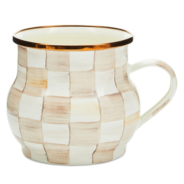 Mackenzie-Childs Mocha Check Mug