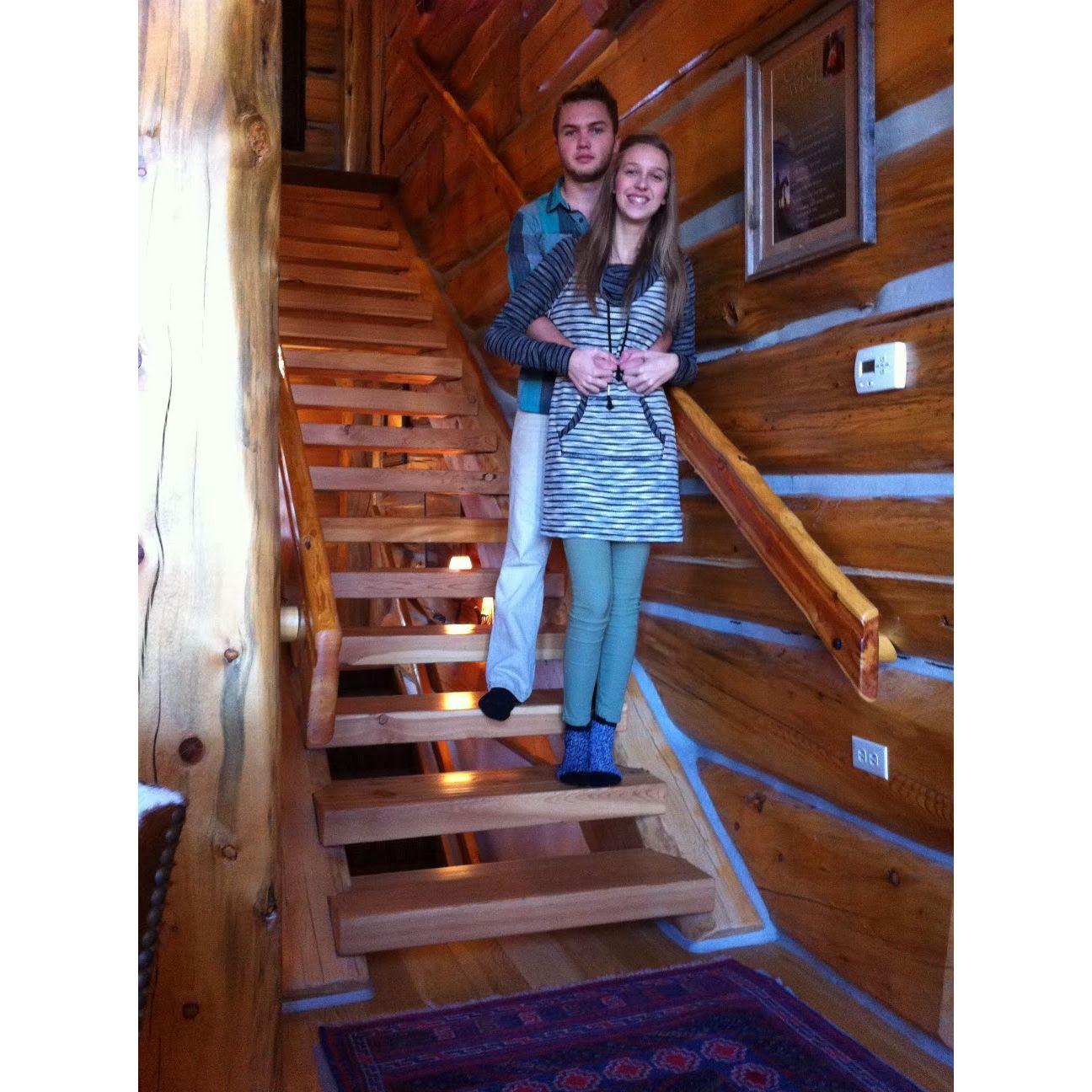 One of our first Thanksgivings together, we were at the Wolf Lodge in Wyoming.